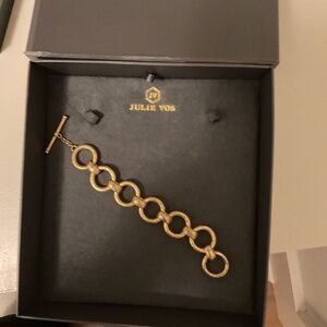 Julie Vos Gold Circle Link Bracelet